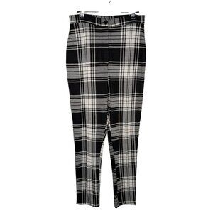 NWT Free People Black & White Plaid Knit Pants, 8